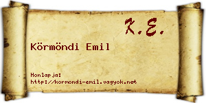 Körmöndi Emil névjegykártya
