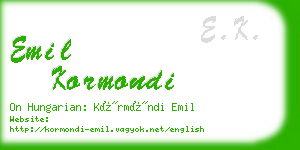 emil kormondi business card